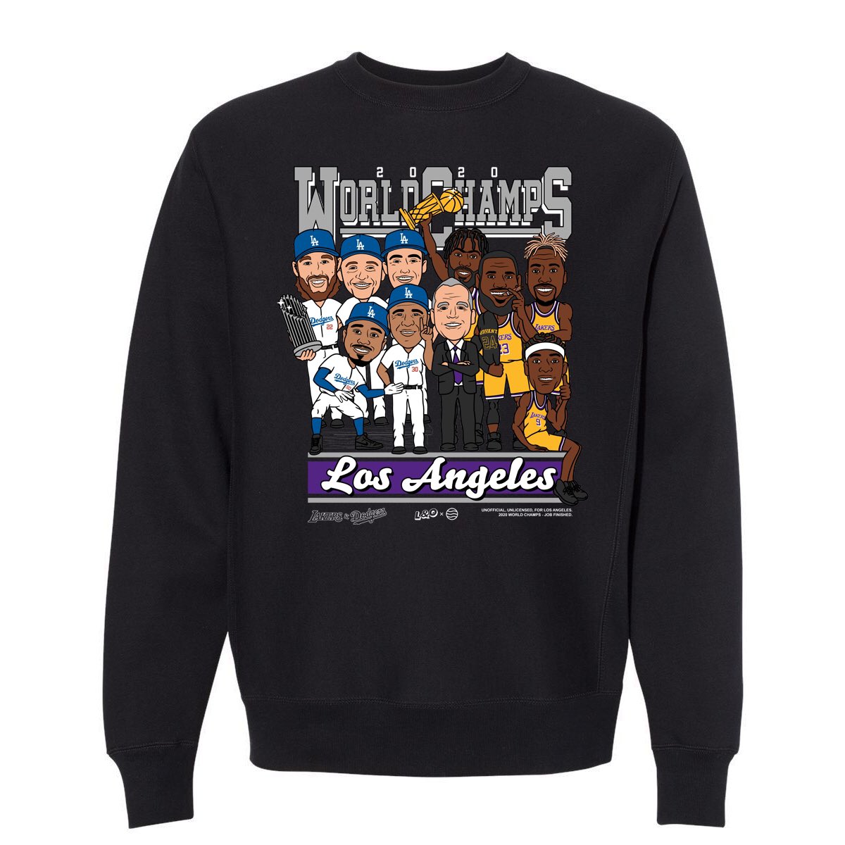 LoudObnoxious's tweet photo. 2020 World Champs Tee and Crewneck now available for preorder 11/13-11/20. Hope you feel those feels all over again and enjoy the details just as much as we did. Art by Kyle Blake. https://t.co/CTrrHKn6vL https://t.co/MZRF24waye