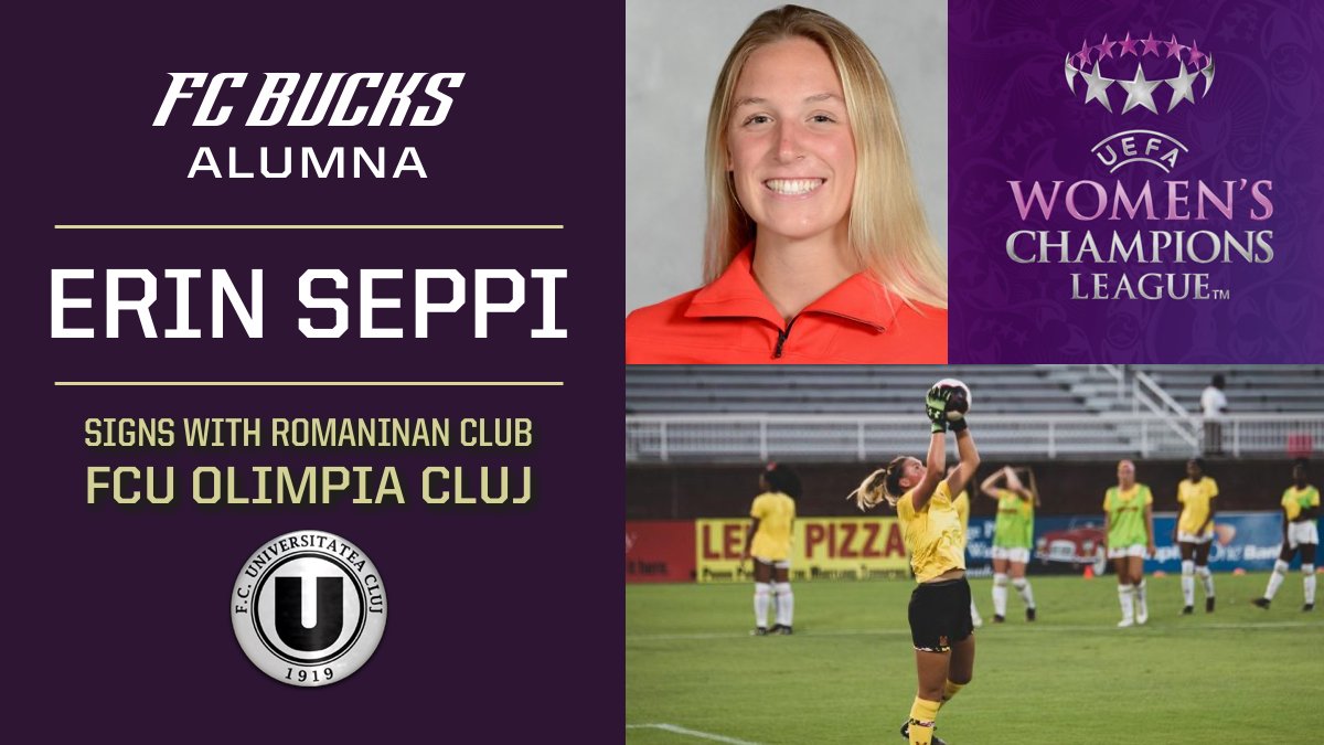 crusa_fcb's tweet photo. FC Bucks ECNL alum, and Univ of Maryland standout, Erin Seppi recently signed with Romanian club FCU Olympia Cluj. She started in goal for Cluj in their 2-1 UEFA Champions League qualifying round victory.💥🔥💗 We are  #FCBucksProud.  We see you @ESeppi !! @theECNL @TerpsWSoccer https://t.co/lM4ORoevf5