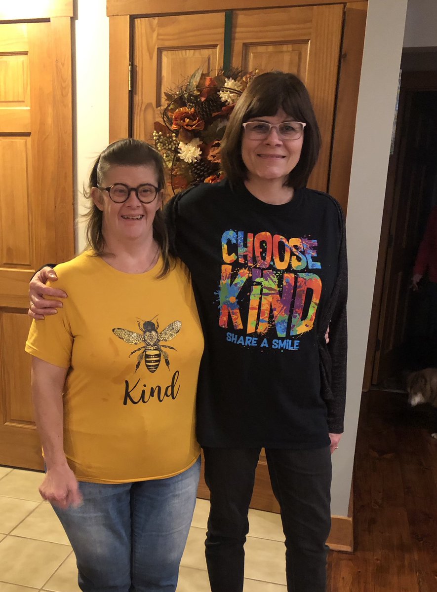 Wearing Kindness shirts with my little sis on #worldkindnessday