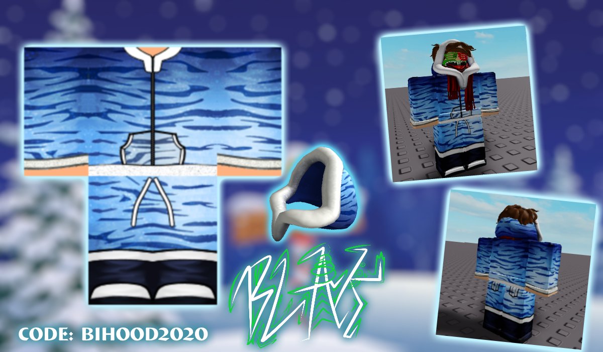 Greenblak On Twitter Made A New Matching Hoodie For The New Arctic Blue Fuzzy Tiger Hood Link Https T Co Bffqj7nqg8 Use The Promocode Bihood2020 On Https T Co Lrsq9en7wh To Get The Hood For Free Blakdesigns Roblox - hood roblox outfits