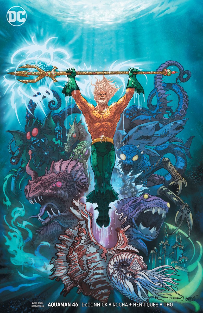 Kelly Sue DeConnick's run on Aquaman ends next week with a giant comic book finale. Here's the covers (AND VARIANTS) for your appreciation:
