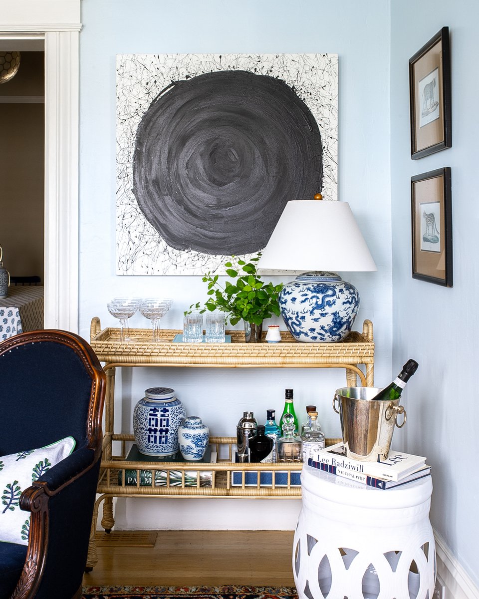 <a href="/stacieflinner/">stacie flinner</a> brings a special touch to evenings at home with our South Seas Bar Cart, an entertaining essential inspired by a mid-century antique. 🍸 #serenaandlily