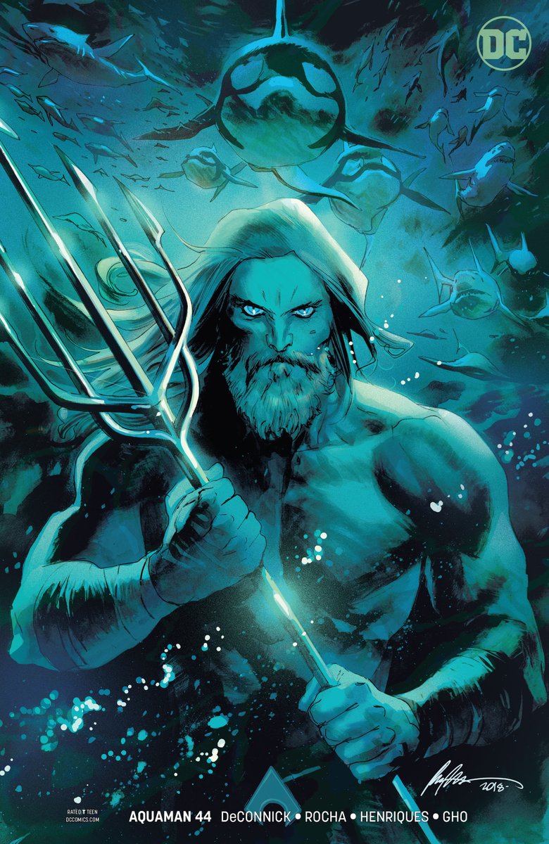 Kelly Sue DeConnick's run on Aquaman ends next week with a giant comic book finale. Here's the covers (AND VARIANTS) for your appreciation: