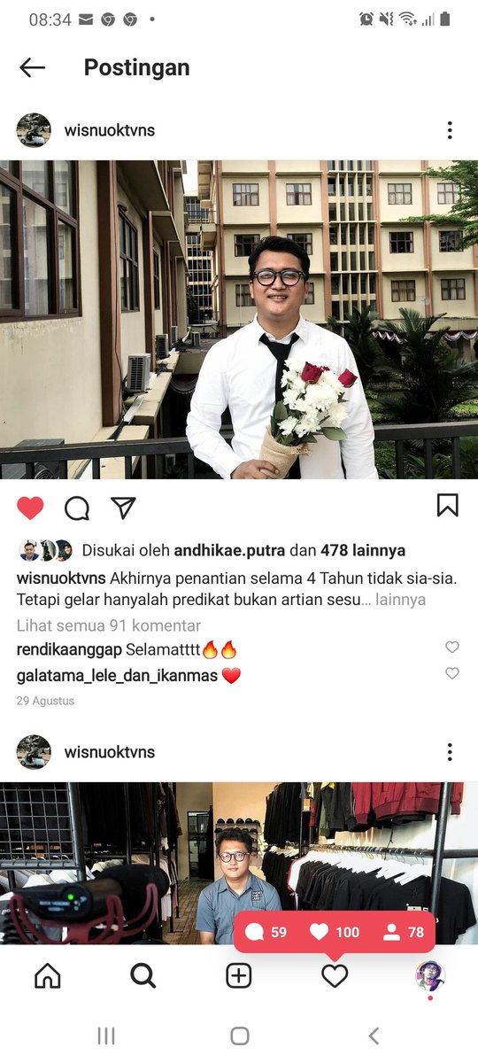 Dia masih aktif kerja jadi spv sac jkt, dan ini foto ketika dia lulus s1Skripsinya? Tentang gue dan toko gueGue sih bener2 bangga ya jujur