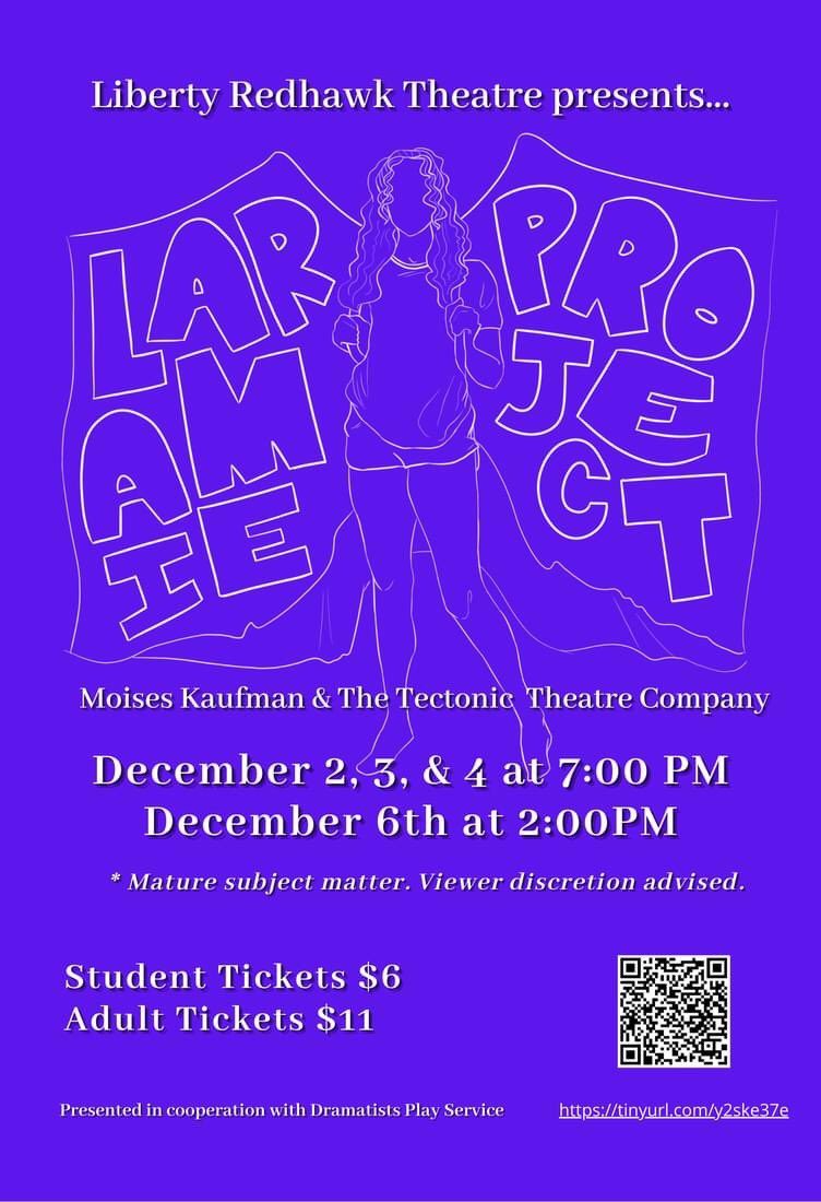 Buy your tickets now to live stream The Laramie Project. presented by Redhawk Theatre! Extremely proud of our students/directors for tackling a timely topic w/this play. Don’t miss it! (Presented in cooperation with Dramatists Play Service.) https:tinyurl.com/y2ske37e