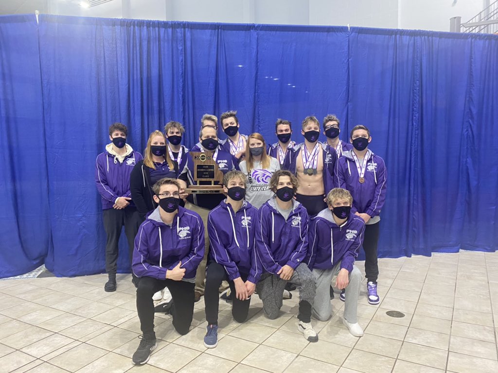phsouthswimdive's tweet photo. Park Hill South Swim &amp; Dive finishes 2nd at Class 2 state!! Amazing swim boys, we are so proud of you!! Bringing home some hardware https://t.co/1ugFZrDehm