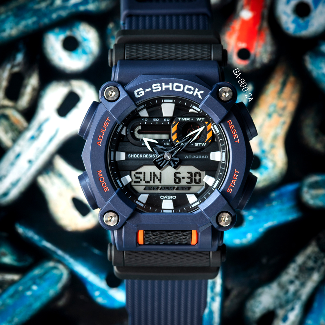g shock azul e laranja