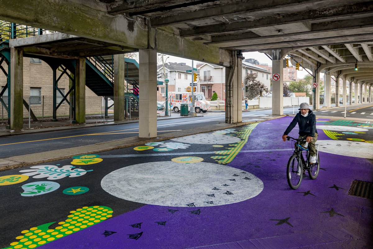 RISERockaway's tweet photo. Here's some more photos from our #WellnessWay mural! Come see it in real life between Beach 59th St and Rockaway Freeway. Big thanks again to Underhill Walls, @NYC_DOT, and @NACTO for making this possible! https://t.co/uWREkwTixS
