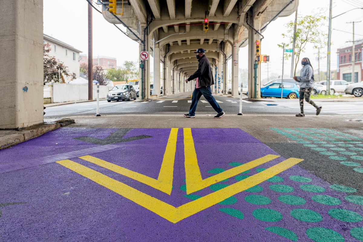 RISERockaway's tweet photo. Here's some more photos from our #WellnessWay mural! Come see it in real life between Beach 59th St and Rockaway Freeway. Big thanks again to Underhill Walls, @NYC_DOT, and @NACTO for making this possible! https://t.co/uWREkwTixS