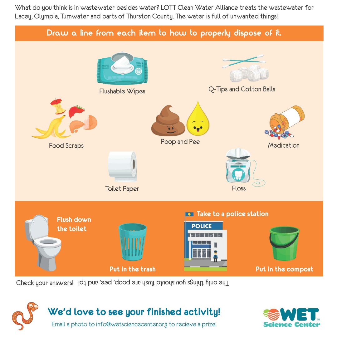 WETScienceCntr's tweet photo. Scientists on the Go with "Down the Drain and Then What?" Engineer a wastewater filter, follow the treatment process, and travel back in time with toilets. Print or fill it out online. Find it at our website with other elementary school packets. https://t.co/5QaqOEmHWB https://t.co/HGBjJ2yu2R