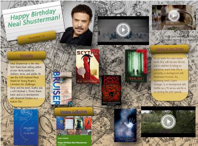 Happy Birthday Neal Shusterman! View our interactive Glog. 
 Check out a book!  