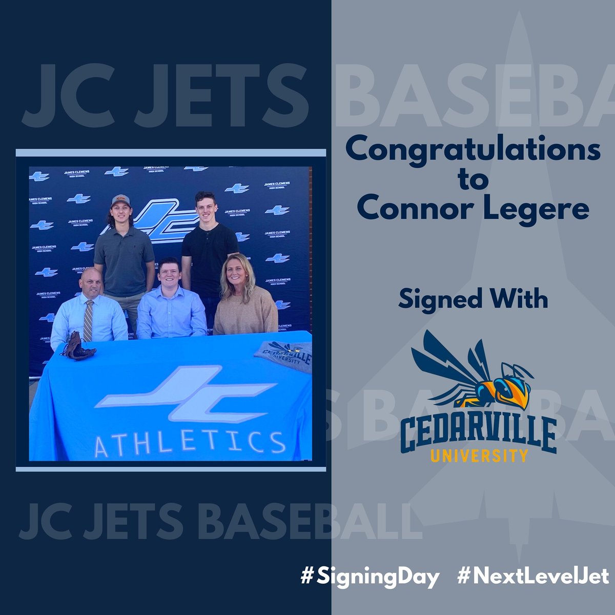 JCJetsBaseball's tweet image. Congratulations to Connor Legere on signing with Cedarville University today! #SigningDay #NextLevelJet