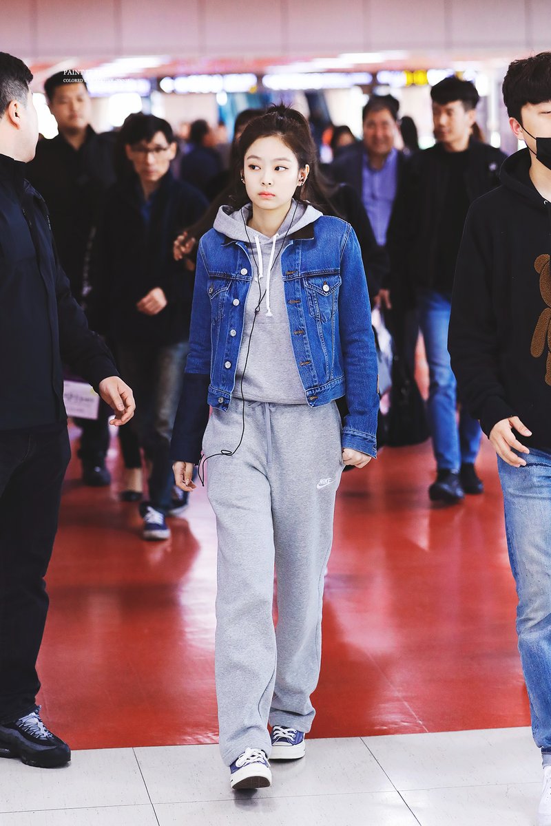 Jungkook Airport Clothes - Grey Denim Jacket