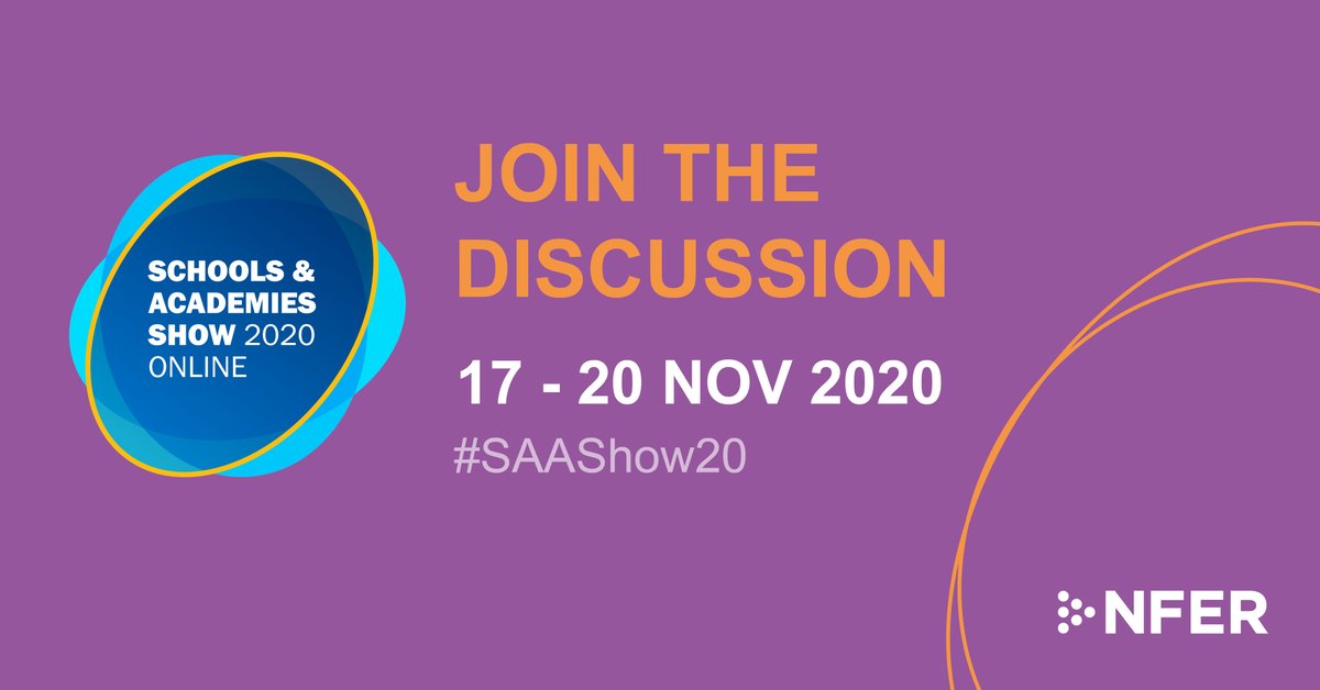 TheNFER's tweet image. We’re joining the #education event for all #schools in just a few days! #SAAShow20