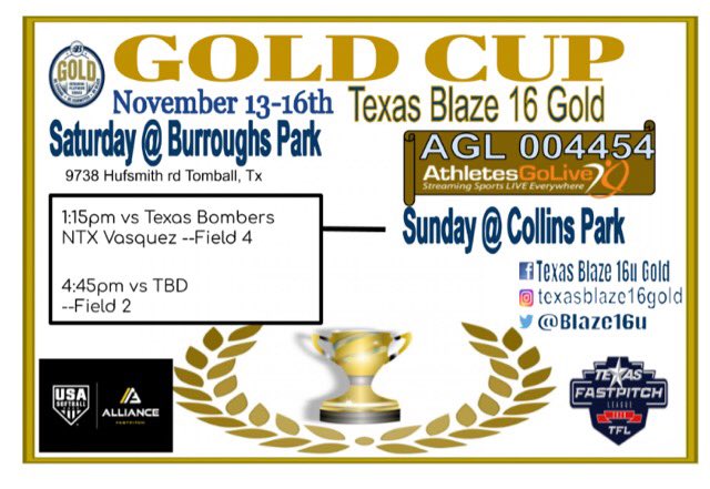 Blaze16u's tweet photo. It’s game weekend with one of the biggest tourneys of the season! Can’t wait to see these  ladies take to the dirt! First game tomorrow at 1:15 against NTX Bombers Gold.  #bblaze #bgreat https://t.co/Xs3MXQT4qk