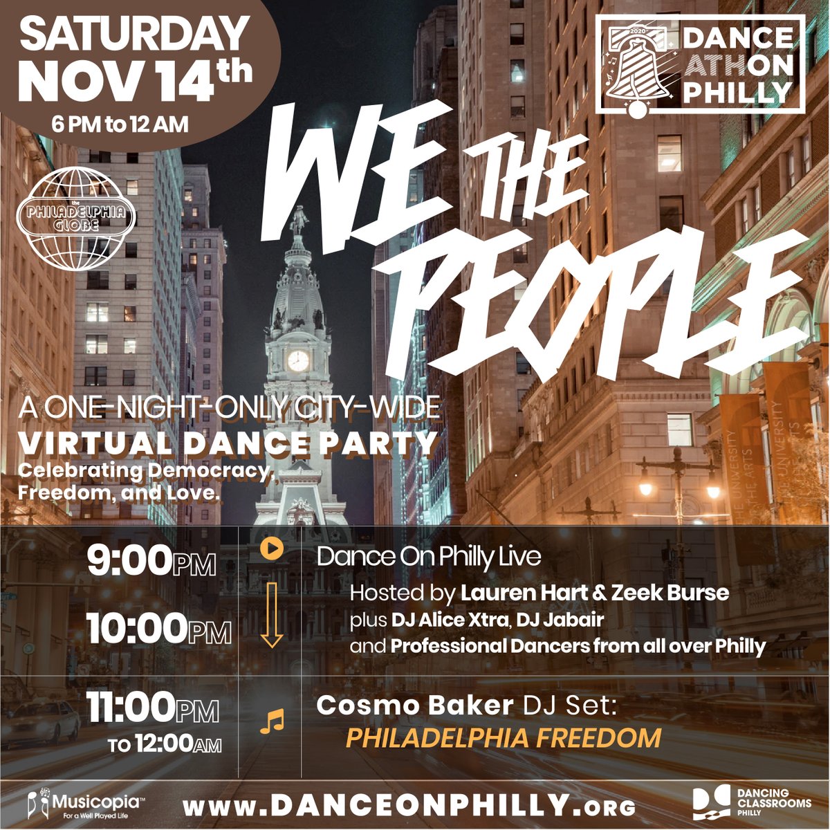 We The People - Celebrating Democracy, Freedom, Community and Love. Part of @DanceOnPhilly Broadcast live from the <a href="/FillmorePhilly/">The Fillmore Philadelphia</a> Tomorrow!   (danceonphilly.com)