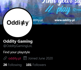 OddityGamingLoL's tweet photo. Mamy to!!! Mega dziękujemy za 100 (w zasadzie to już 101) followków na twitterze 💪 Jesteście wielcy, jeszcze raz dzięki za wsparcie i lecimy po drugą setkę ✌️ https://t.co/ca5GdPeQve