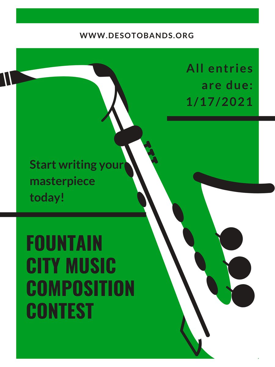 DeSotoBands's tweet photo. Students @DeSotoHS73 are currently working through a music composition unit where they are learning how to compose original music! The unit will culminate with the Fountain City Music Composition Contest for @DeSoto73 students. #Creativity #GoBands https://t.co/dHSEYhDBRT