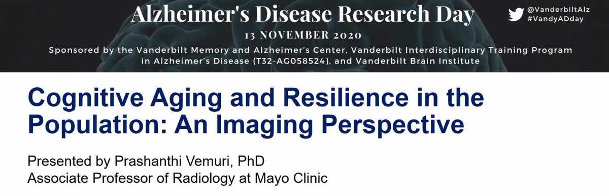 CoreyJBolton's tweet photo. It’s been such a great day hearing about all of the exciting ADRD research going on across ⁦@VanderbiltU⁩ ⁦@VUMChealth⁩ ⁦@VanderbiltAlz⁩! Now for the keynote from ⁦@prashvemuri⁩ #VandyADday https://t.co/AXzOBUH9vp