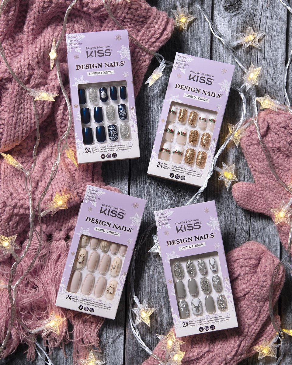 KissProducts's tweet photo. NEW KISS DESIGN HOLIDAY NAILS. Which set is your FAV?
L to R ‘Ornament, Silver Bell, Winter Wonderland & Snowman’ <3
#KISSProducts #KISSNails #DesignNails #HolidayNails #nailgoals https://t.co/XbbdoCHwkx