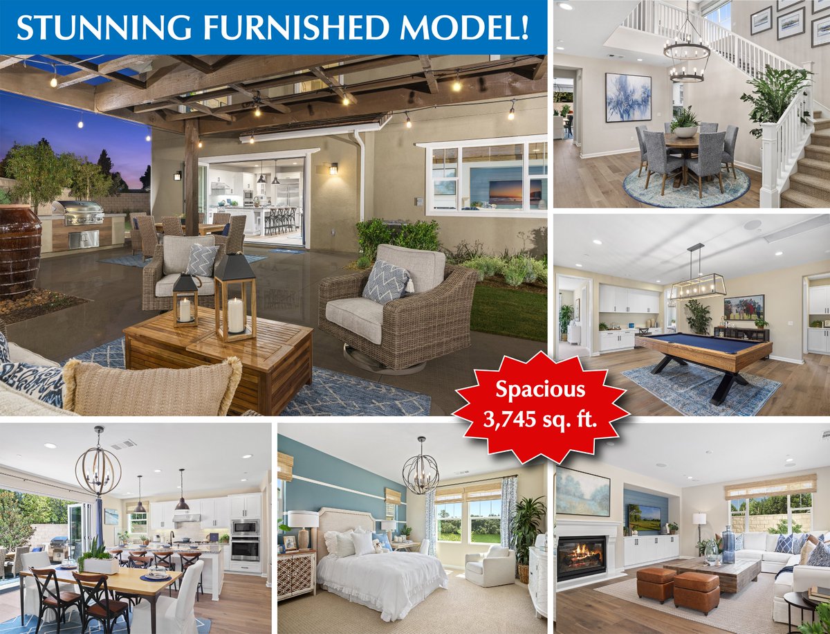 BrandywineHomes's tweet photo. Luxury designer finishes &amp; over $200k of upgrades! Model 3 is a true dream home at #SaddleCreek. This new 2-story #SanDimas model is a quick move-in &amp; fully furnished! 3,745 sq. ft., 5 beds, loft, 3.5 baths &amp; so much more! $1,324,990. Call 909-895-3057. https://t.co/nCGO1hbZqJ https://t.co/R4FiEwj1Bs