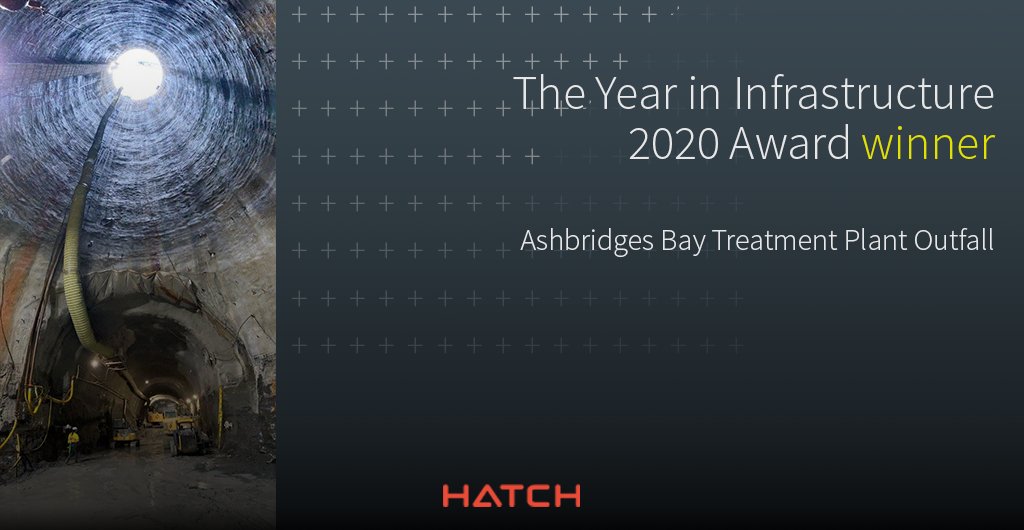 HATCHglobal's tweet photo. A big win for our Ashbridges Bay Treatment Plant Outfall project team!

Congratulations to the entire project team for taking home the 2020 Year in Infrastructure award 🏆

Read more: https://t.co/WX9KYhiFaN

#YII2020 #infrastructure #tunnels #outfalls https://t.co/dQhT8yDIps