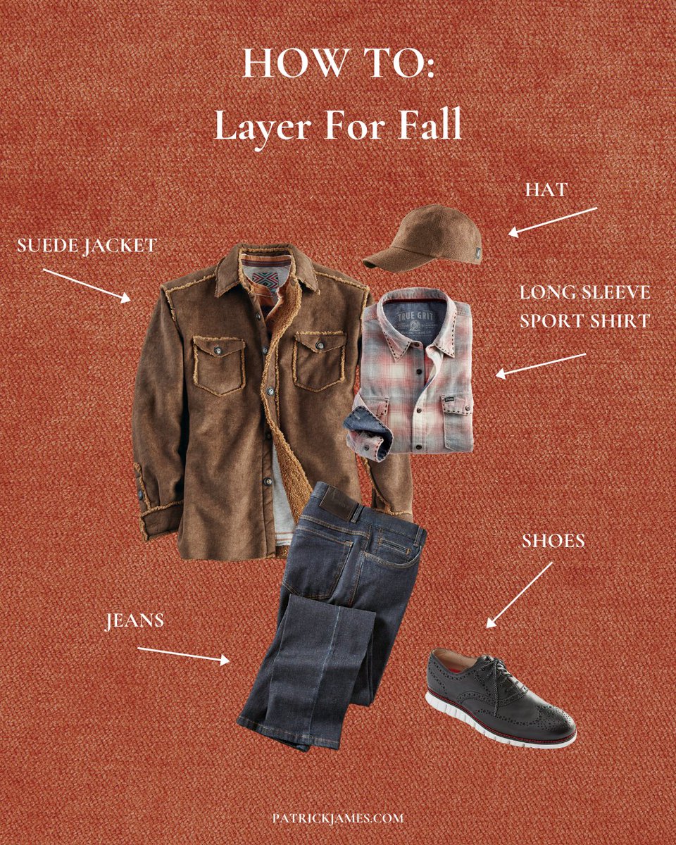 PatrickJamesInc's tweet image. As the weather cools down, layering is the perfect option to stay warm while staying on-trend. Ready to amp up your seasonal style? Shop these looks online now!
.
#patrickjames #shoppatrickjames  #menswear #fall #fallcollection #online #style #howtostyle