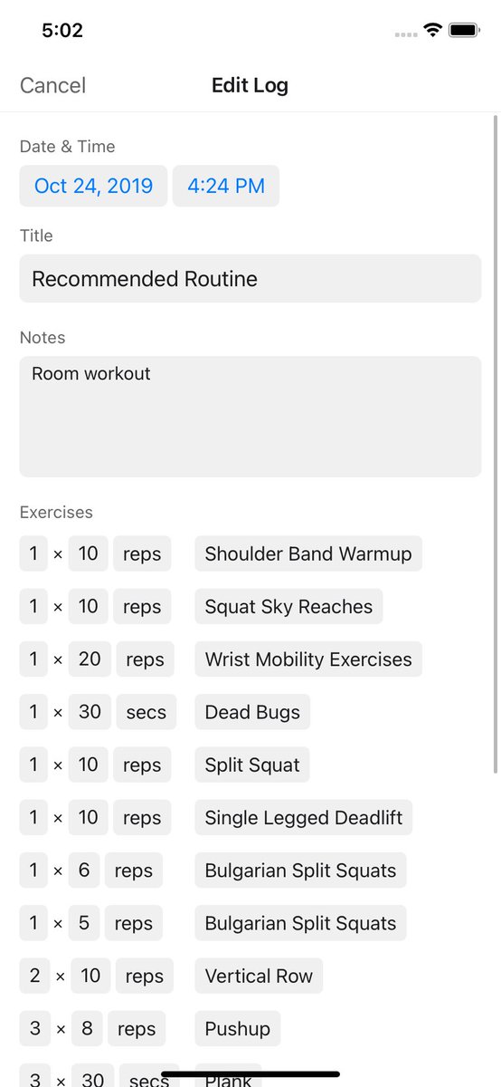 fitloop's tweet photo. A little preview of what’s upcoming: Edit your logs with any exercises (including custom exercises), and create a freeform manual log. https://t.co/MBjbu2HmAy