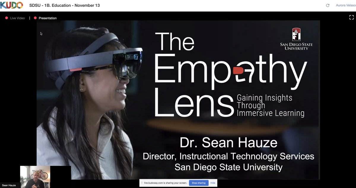 sdsuITS's tweet photo. ITS’er @Aurora_XO attended @ReborderConf's panel on Education, where ITS Director @seanhauze shared the #SDSUvitalinitiative with attendees about breaking down barriers through immersive learning.
#reborder2020 #sdsuITS https://t.co/4eYI1bpjjm
