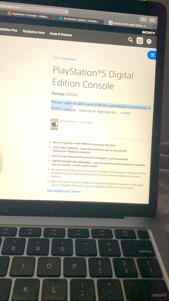 deeznuts837472's tweet photo. @PS5sales but I’m already signed in? https://t.co/nFl6mikJMg