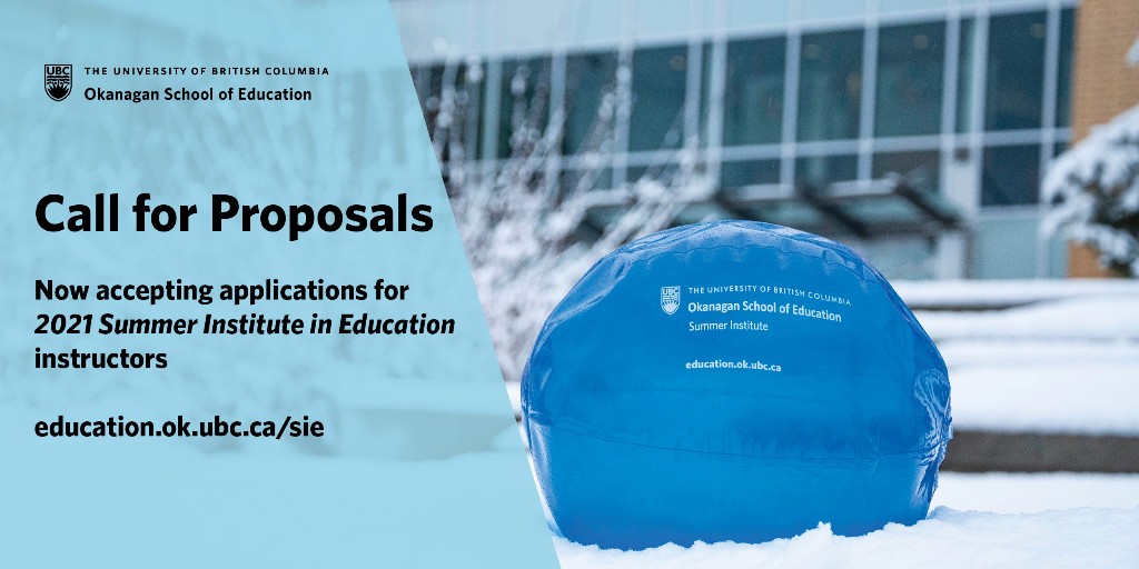 We're now accepting instructor applications for our 2021 #UBCsummerinstitute courses; focus areas include Math, Science, French, American Sign Language, Anti-racism and Classroom Management. 

Apply by Thursday, Dec. 10 at education.ok.ubc.ca/sie

#UBCO #UBC