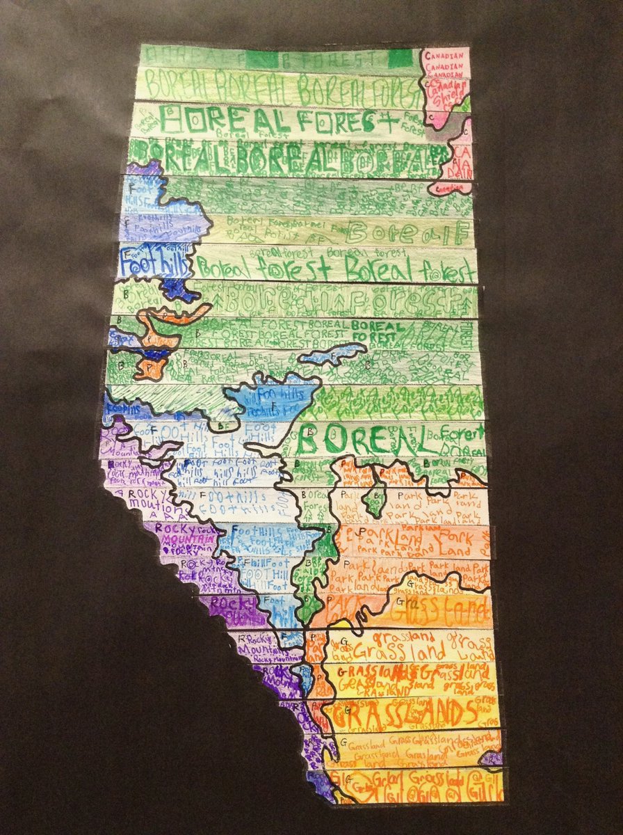 Ms_C_Dickson's tweet photo. Gr4 Art: Learning about the AB regions, we began "What's the Story Behind that AB Name Place" project. Students will learn a story on how a place in AB was named. They will create puppets to perform a short skit to tell this story. Check out their regional maps! #edgemontstrong https://t.co/Oz4GEP70pH