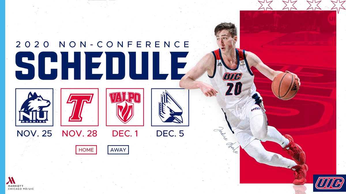 UIC_MBB's tweet photo. 🚨SCHEDULE ANNOUNCEMENT!🚨

Our nonconference schedule is set and we will begin the 2020-21 season on Wednesday, Nov. 25 at Northern Illinois!🔥

📝⬇️: https://t.co/wtJuNivwvt

#BringTheHeat | #FireUpFlames https://t.co/vkG5jqqVUc