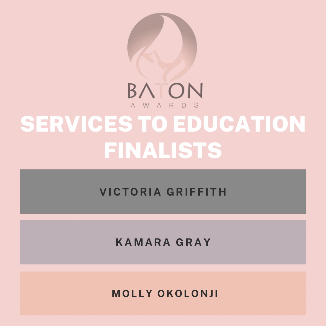 BatonAwards's tweet photo. 🚨FINALIST ANNOUNCEMENT🚨
Finalists for Services to Education Award..........

⭐️ Victoria Griffith @VictoriaInspir1
⭐️ Kamara Gray 
⭐️ Molly Okolonji

#BatonAwards2020 #Awards #TheBatons #diversity #passthebaton #finalists #servicestoeducation https://t.co/QoIc7USF5S