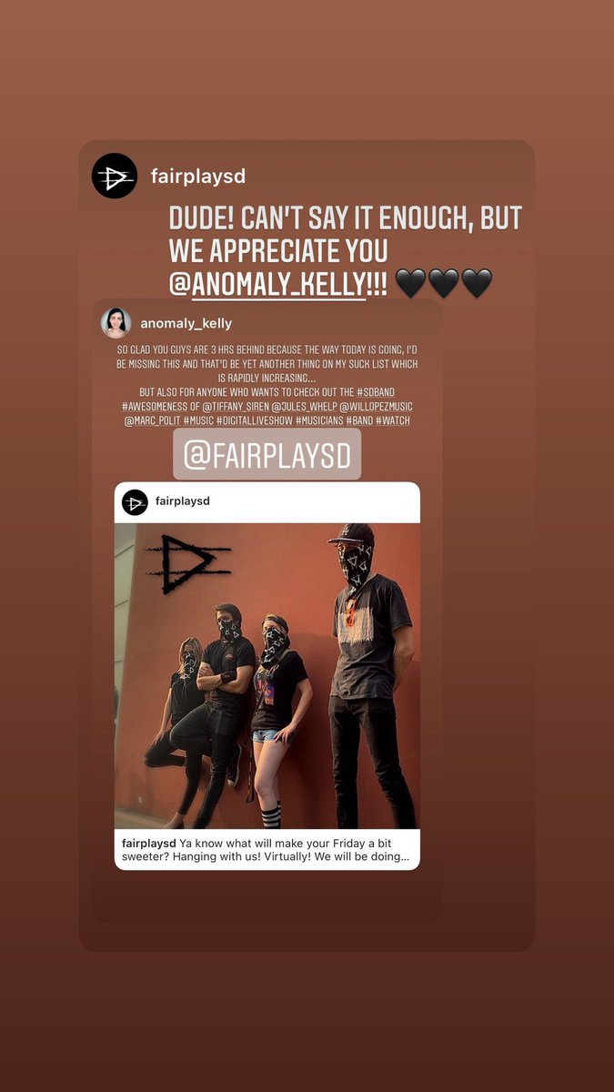 anomaly_kelly's tweet photo. Check these guys out #playing #livedigitally ! On IG, FB and YouTube @fairplaySD #sdbands #digitallyliveband #music #musicians #watch !!! https://t.co/EcRydxWQsy