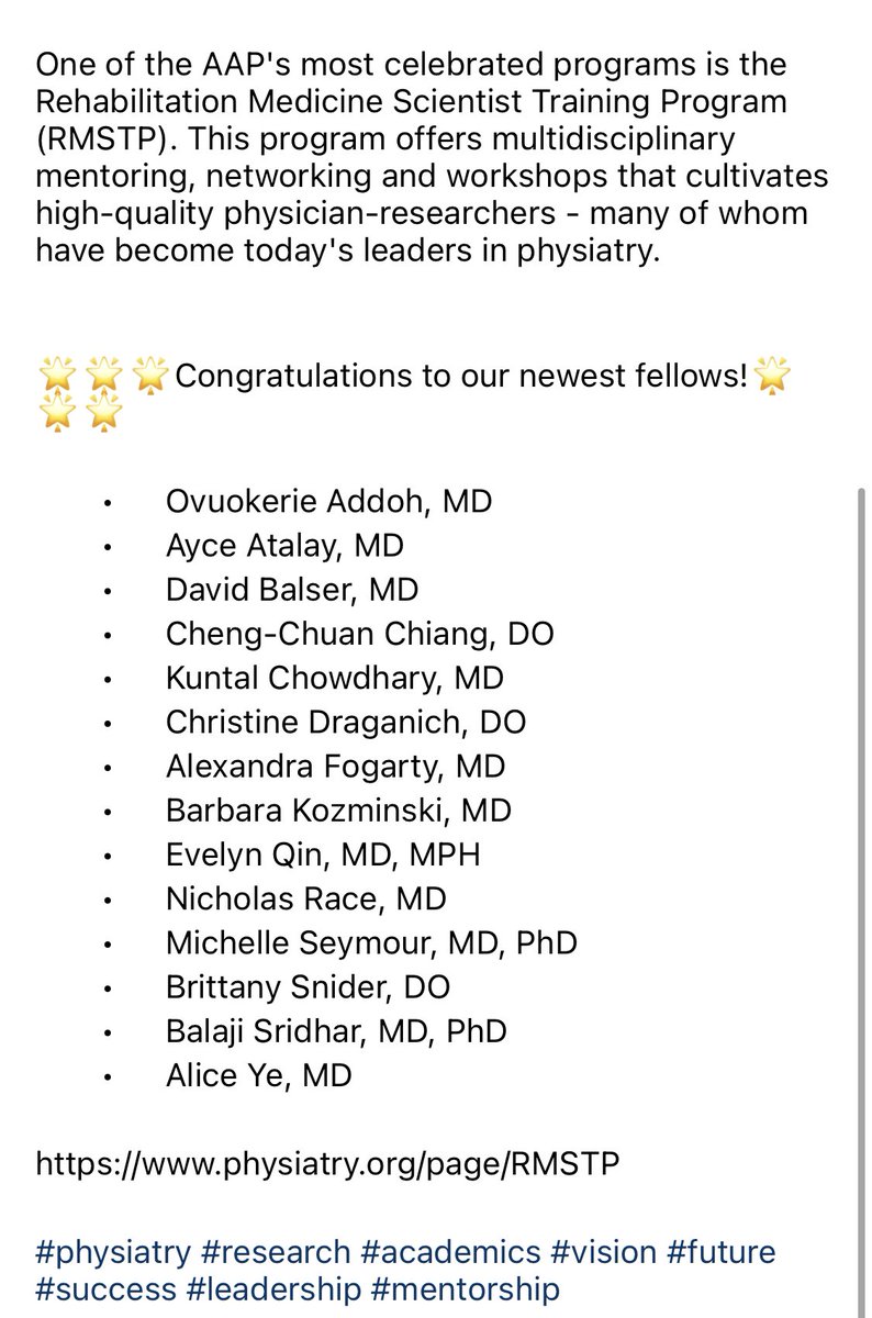 NorthwesternPMR's tweet photo. Congratulations to @AliceYeMD who is now an #RMSTP fellow @AAPhysiatrists https://t.co/GlECvd3xti