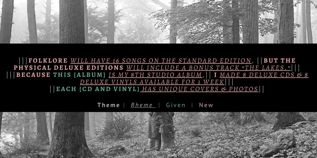 GrammarPills's tweet image. #TSIS Today we are analyzing #thematicstructure and #informationstructure in two complex sentences. We have two #marked themes and three #unmarked ones. Additionally, we can observe that most of the information is #new, with only two #given elements as the exception.