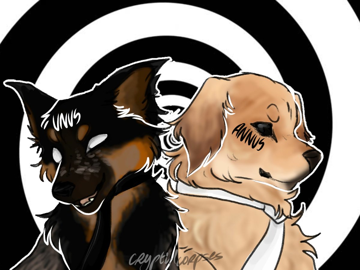 CryptidCorpsez's tweet photo. An art piece of Chica and Spencer as Unus and Annus. I will truly miss this channel, even if i only found out about it a few months ago

#UnusAnnus #UnusAnnusFanart #UnusAnnusisoverparty https://t.co/ytoG2Zk8yg
