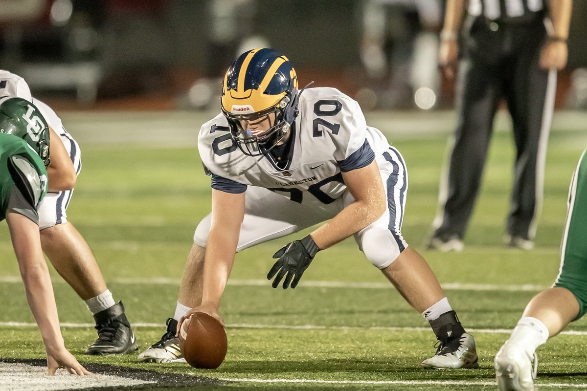 OwenFoster70's tweet photo. What a great experience it was being a @ClarkstonWolves Football player for the last 6 years.  
All the Ups (a trip to FORD Field in 2018) and Downs (a losing season 2019) have made me stronger.  
Love my pigskin brothers (especially the Hogs).
#GoWolves https://t.co/zrQ9ofjYX1