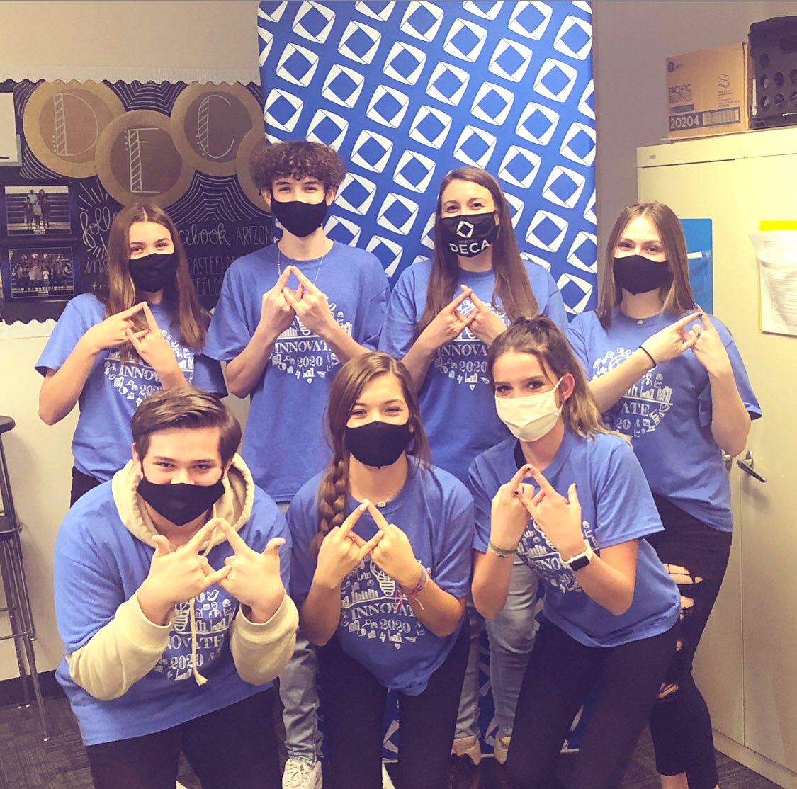 mary_kavan's tweet photo. Shoutout to these awesome @casteeldeca members for trying out the virtual DECA INNOVATE experience this week! Even though we couldn’t be in Seattle, we still made the most out of it and learned a lot! 🔷🙌🏻 @CTECUSD @ColtPrincipal https://t.co/qpU5Tc3HIL