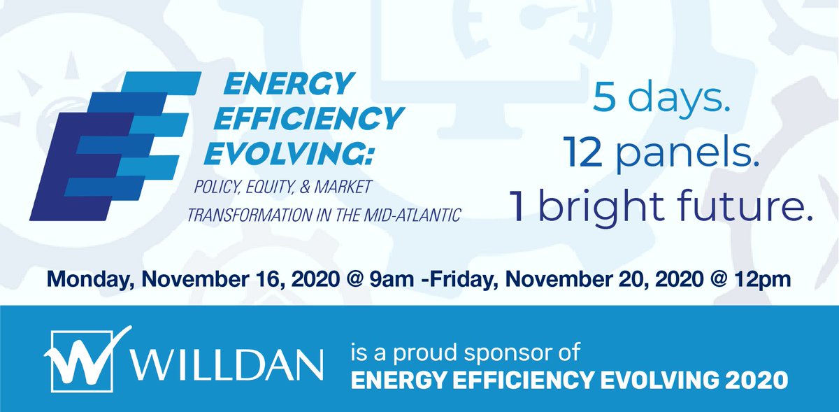 Join Willdan at EE Evolving starting Monday November 16th! Connect with peers while exploring the #energyefficiency policies shaping markets, driving economic recovery, &amp; mitigating climate change through a 5-day virtual conference from KEEA and EEA-NJ.  ow.ly/rXvX50BUMID