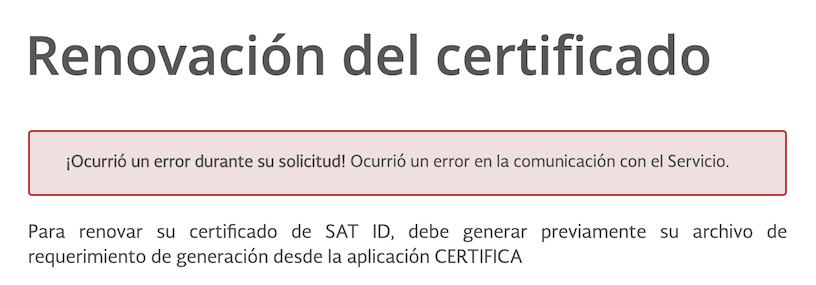 moshe960's tweet photo. @SATMX Me pueden ayudar con la renovación de mi eFirma para persona Moral? Cada vez que intento continuar con el procedimiento me manda el error "Ocurrió un Error durante su solicitud" Ocurrió un error en la comunicación con el Servicio. ¿Qué debo hacer? https://t.co/d1zYz4DGAr