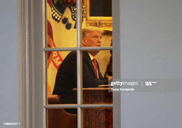 U.S. President Donald Trump sits in the Oval Office after speaking about Operation Warp Speed in the Rose Garden at the White House on November 13th. This the first time President Trump has spoken publicly since election night last week. 📸: @tasosphotos @GettyImagesNews