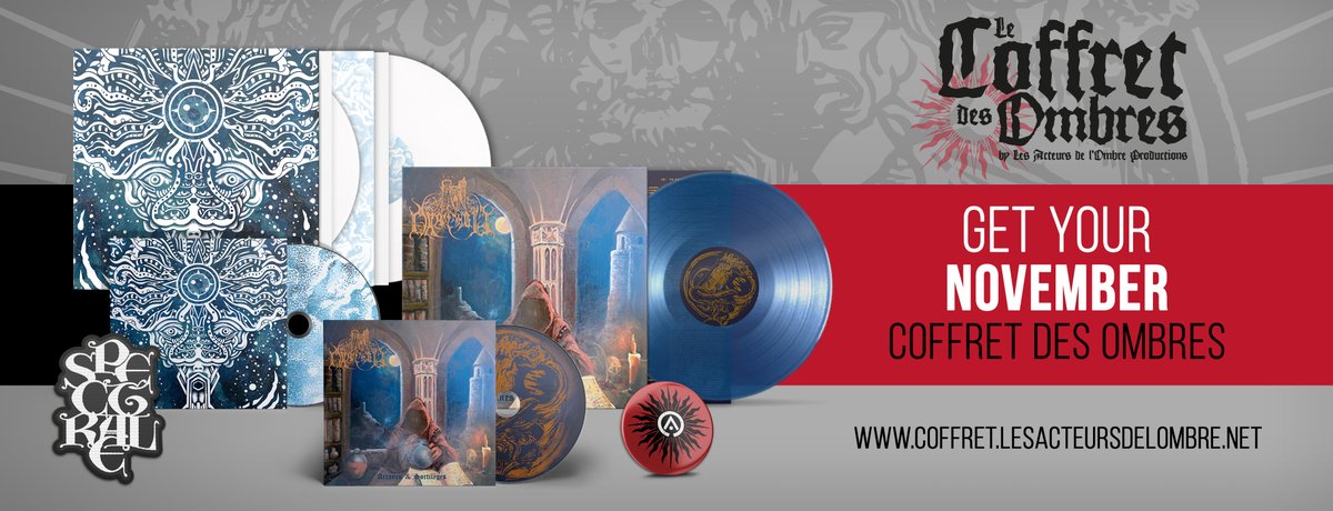 Ladlo_prod's tweet photo. Order our COFFRET DES OMBRES of November now: https://t.co/eW2ZrRIwEv
It contains #Darkenhöld's and #Spectrale's new albums! https://t.co/hI36yPs3fQ