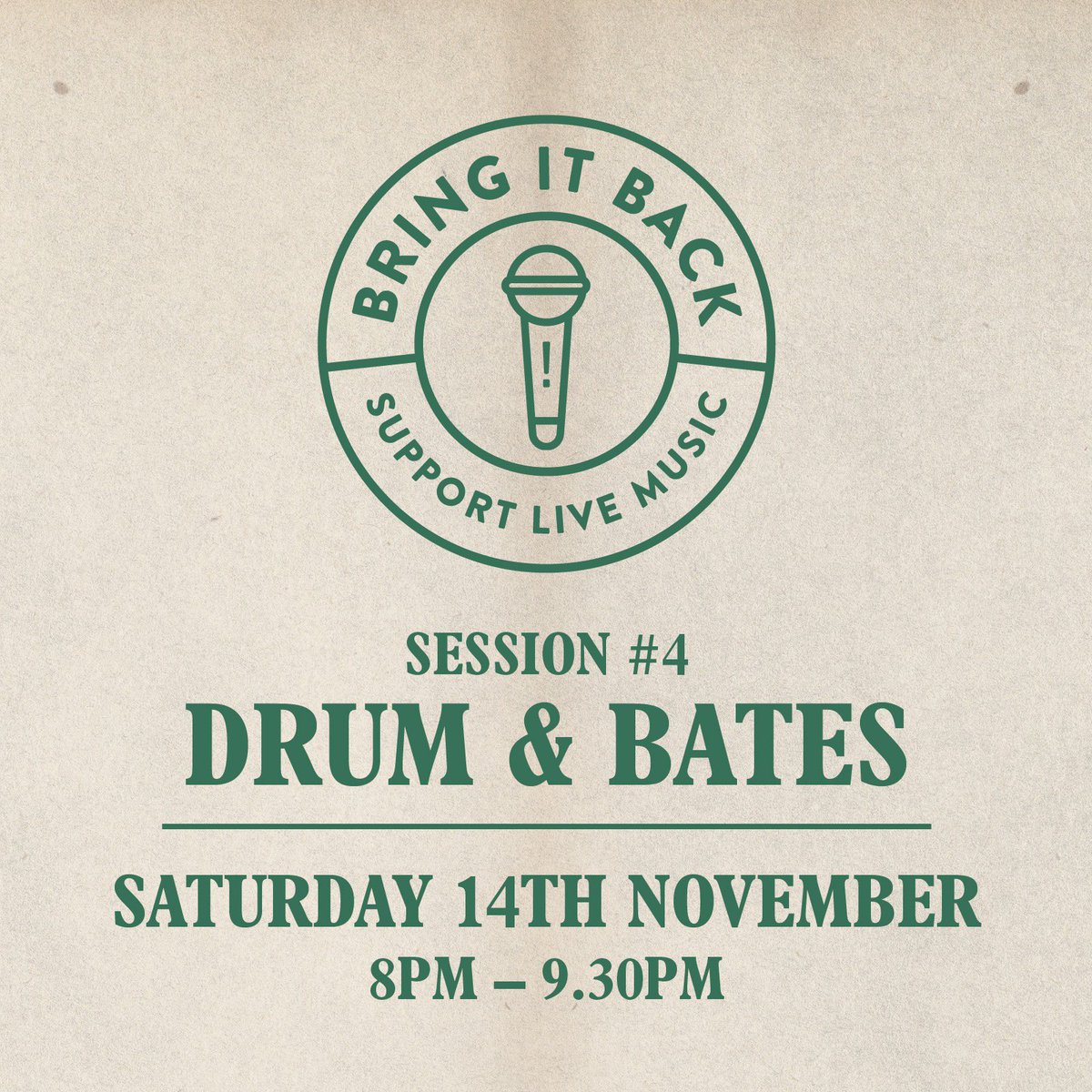 Amidst all the madness this week, it’s good to stay positive. Join us tomorrow at 8pm on our Facebook page for more live music with Drum &amp; Bates 

#supportlivemusic