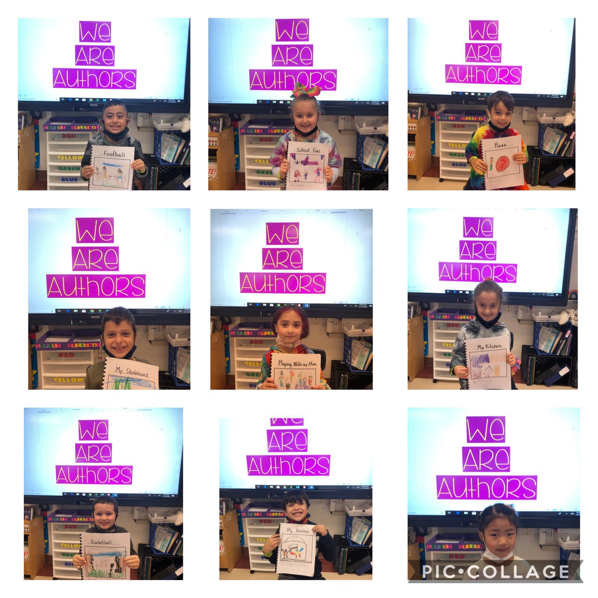 fraser_kara's tweet photo. Kindergarteners published their first books that teach us about something they know!  Amazing authors! #fraserkindergarten #northside #EWTA #ewlearns https://t.co/efdyCOJOW8