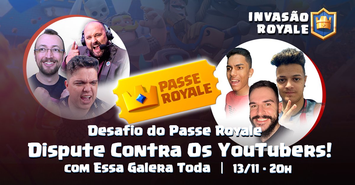 brunoclash_'s tweet photo. COMEÇAMOS AGORA NARRANDO VOCÊS e VALENDO PASS ROYALE!! QUER GANHAR? Então cola!! @ClashRoyaleBR #ClashRoyale 
Link: https://t.co/CeQwLd1rjM https://t.co/gpJ7tXolbR