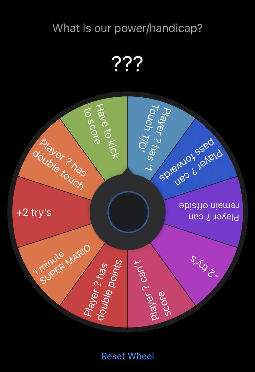 MikeGillick13's tweet image. Been experimenting with a spinning wheel for Radom selections of super powers and handicaps in training this week.

Really interesting how it changed their emotional approach to games. #creatingchaos #keepitinteresting