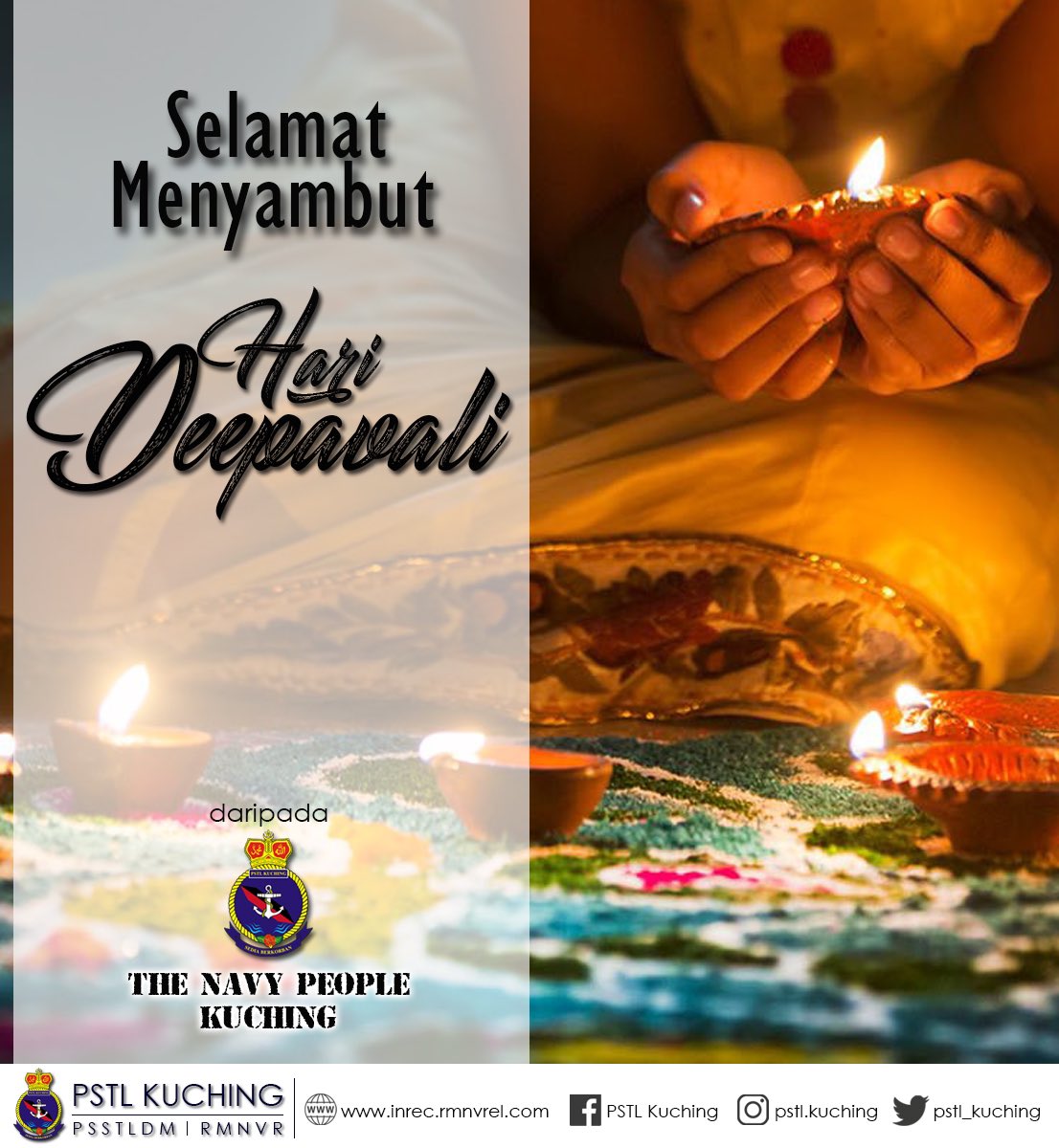 PSTL KUCHING 🇲🇾 (@pstl_kuching) on Twitter photo Raikan Deepavali tahun ini dengan amalan Norma Baharu dan patuhi Prosedur Operasi Standard yang telah ditetapkan.
🪔 Iniya Deepavali nal valthukkal 🪔
<a href="/tldm_rasmi/">Royal Malaysian Navy</a>
<a href="/MPA_Timur/">HQ Eastern Fleet</a>
@MkSimpanan
<a href="/PsstldmOfficial/">ROYAL MALAYSIAN NAVAL VOLUNTEER RESERVE (PSSTLDM)</a>
<a href="/plastldm_pks/">PLASTLDM PKS 🇲🇾</a> Raikan Deepavali tahun ini dengan amalan Norma Baharu dan patuhi Prosedur Operasi Standard yang telah ditetapkan.
🪔 Iniya Deepavali nal valthukkal 🪔
<a href="/tldm_rasmi/">Royal Malaysian Navy</a>
<a href="/MPA_Timur/">HQ Eastern Fleet</a>
@MkSimpanan
<a href="/PsstldmOfficial/">ROYAL MALAYSIAN NAVAL VOLUNTEER RESERVE (PSSTLDM)</a>
<a href="/plastldm_pks/">PLASTLDM PKS 🇲🇾</a>