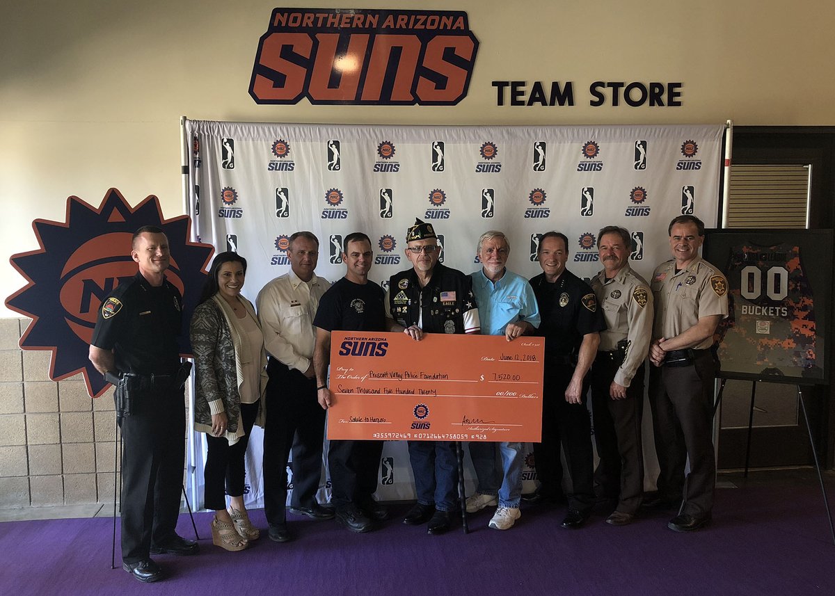 nazsuns's tweet photo. Thanks to our fans, we raised over $7,500 for the Prescott Valley Police Foundation! https://t.co/D7EA65eeru